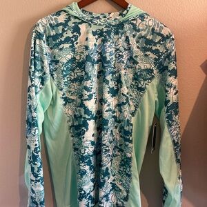 Mint and Teal Patterned Hoodie